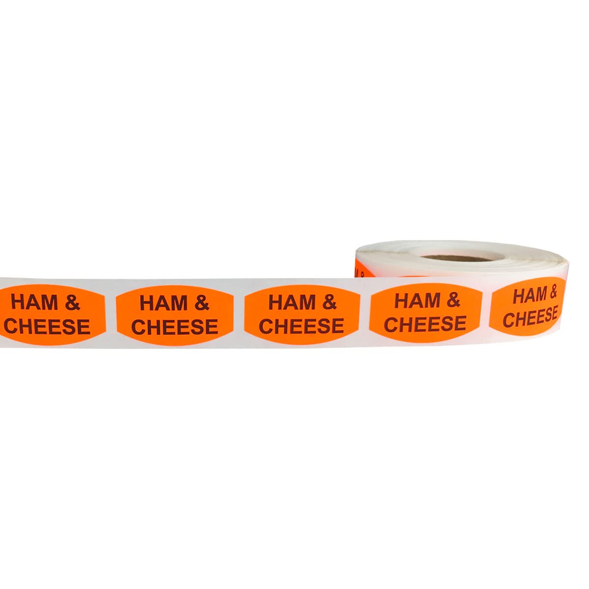 Ham and Cheese Grocery Store Food Labels .75 x 1.375 Inch Oval Shape 500 Total Adhesive Stickers