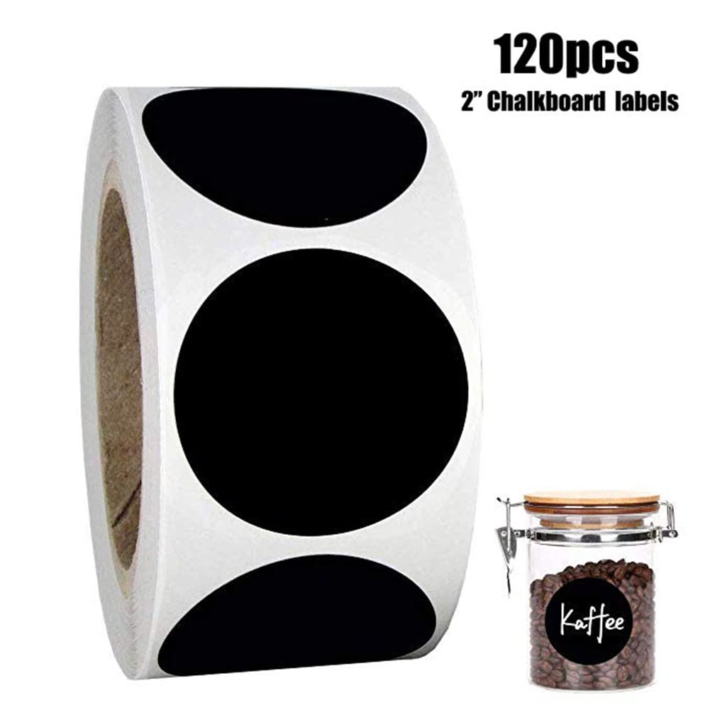 2 Inch Black Circles Sticker Round Coding Dots Labels Self-Adhesive Shooting Target Spot Permanent Price Garage Sale Chalkboard Stickers for Classroom Marking Inventory Organizing Moving Storage