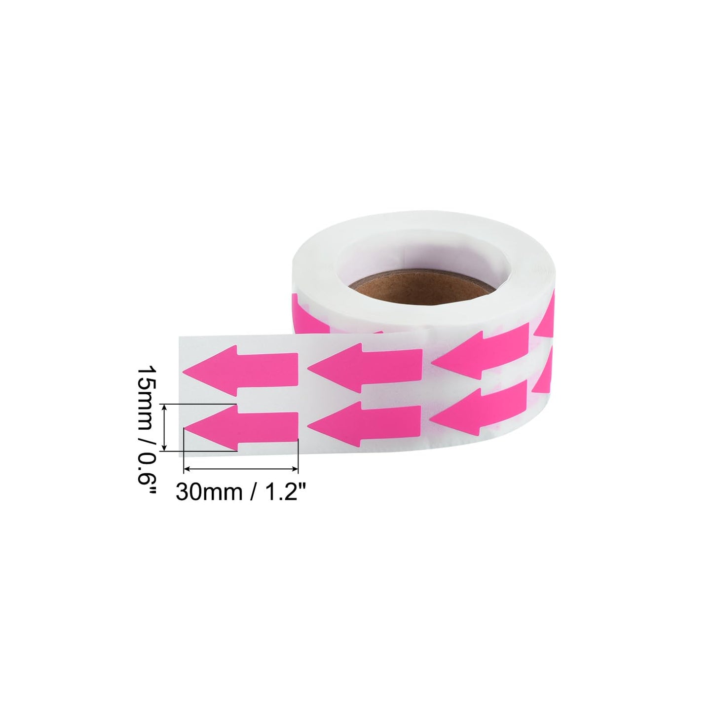 PATIKIL Arrow Sticker 1.2x0.6", 1000 Pcs Adhesive Color Coding Decal for Gas Flow Direction Inspection Defect Marking, Bright Pink