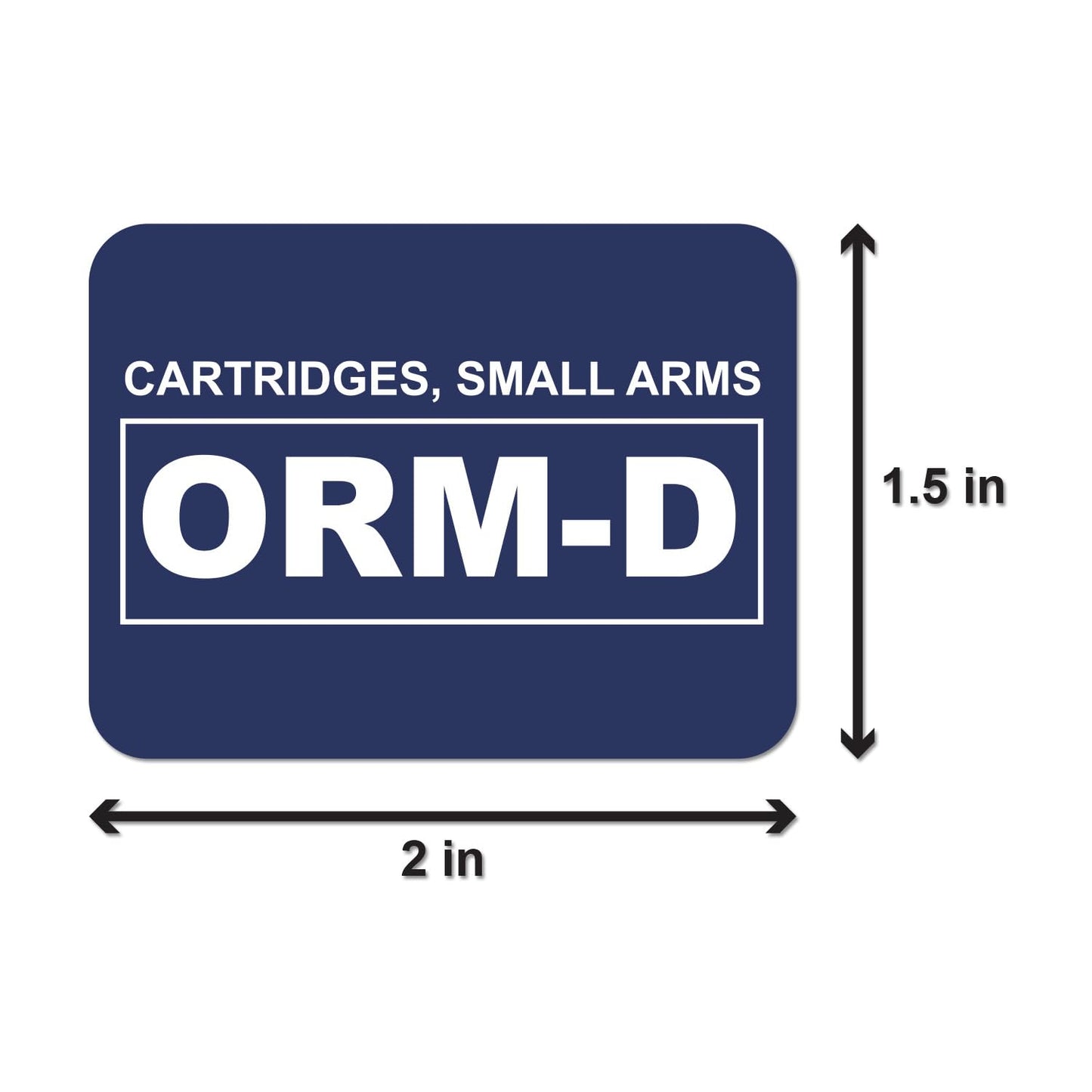300 Labels - 2 x 1.5 Inch ORM-D Cartridges, Small Arms Stickers - Strong Adhesive Shipping Labels for Other Regulated Materials