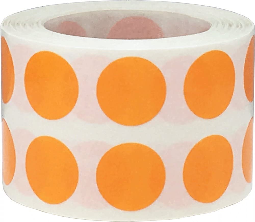 Orange 1/2" Inch Transparent Color Coding Labels, 1,000 Total Adhesive Stickers On A Roll, Ideal for Planners, Journals, Mailing Seals and Crafting Ideas Orange