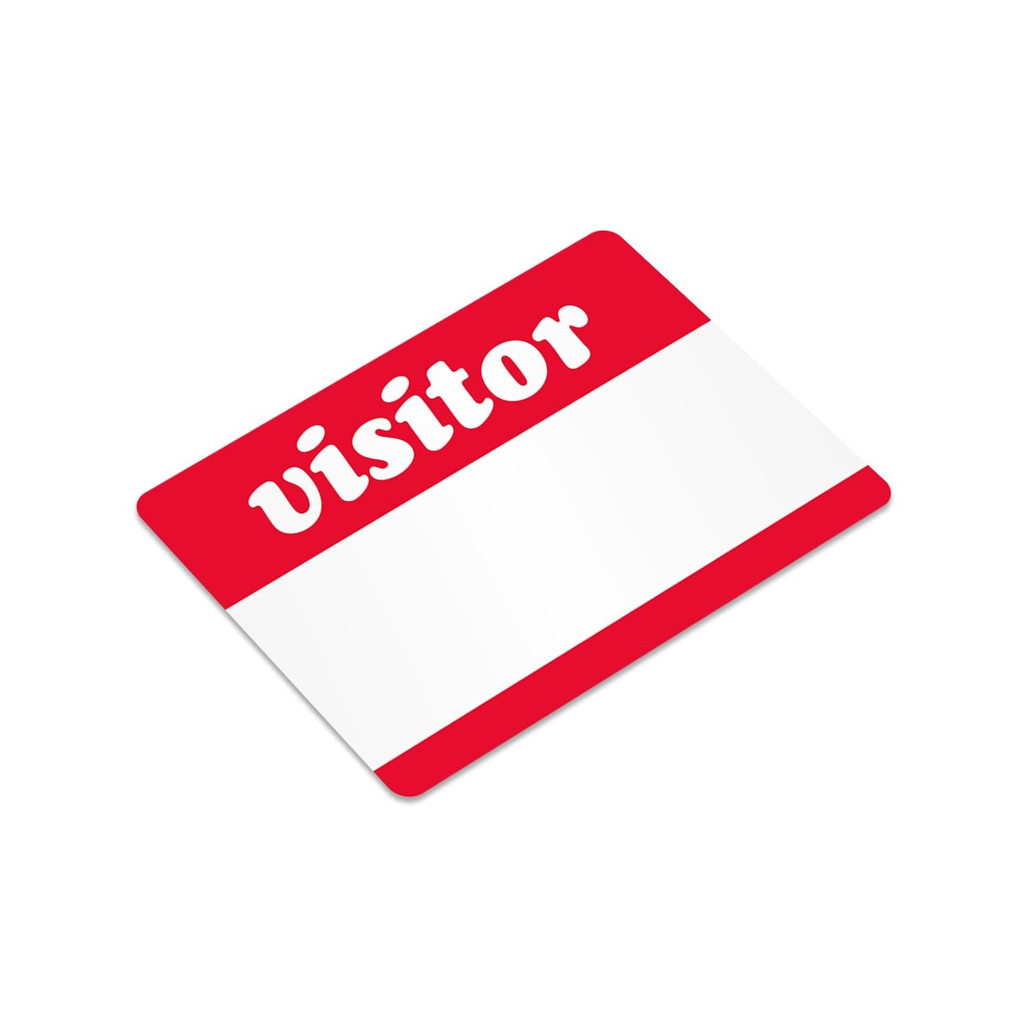 SmartSign (Pack of 250) Visitor Label Badges, 3.5" x 2.375" Matte Paper Guest Stickers with Removable Adhesive Backing, Write-On Labels in a Roll, Red and White, Made in USA
