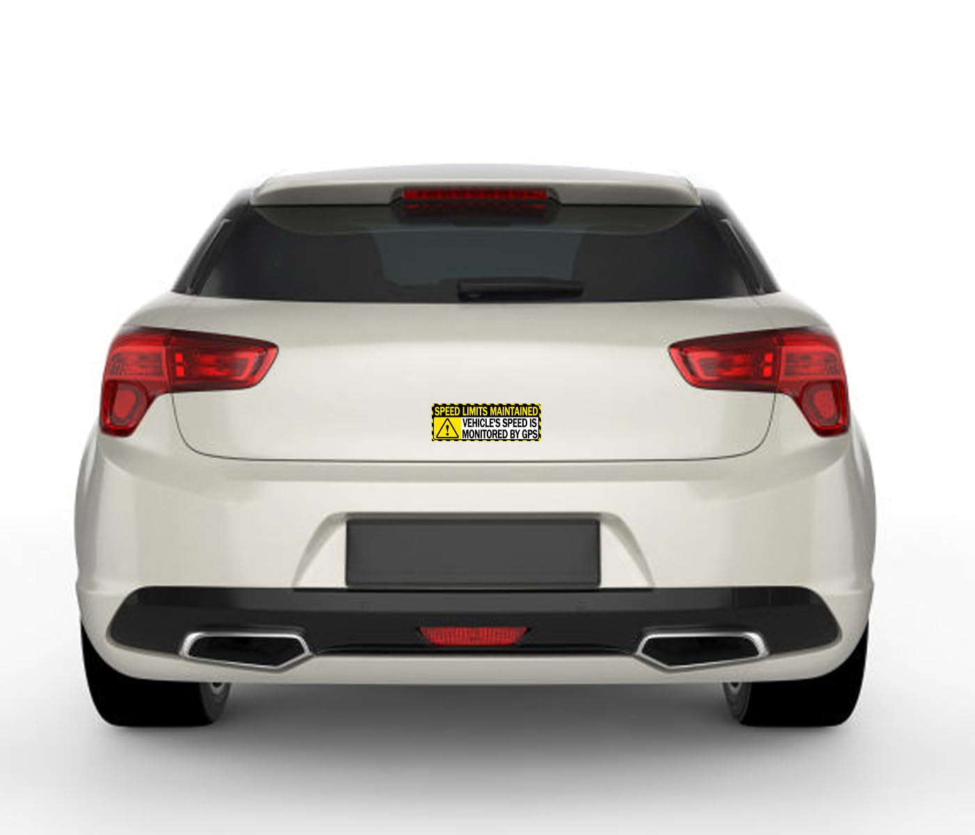 Yellow Vehicle Speed Monitored by GPS Vinyl Label 10"x3.5" Speed Limits are maintained Sticker 4 pcs Car Safety Caution Sign