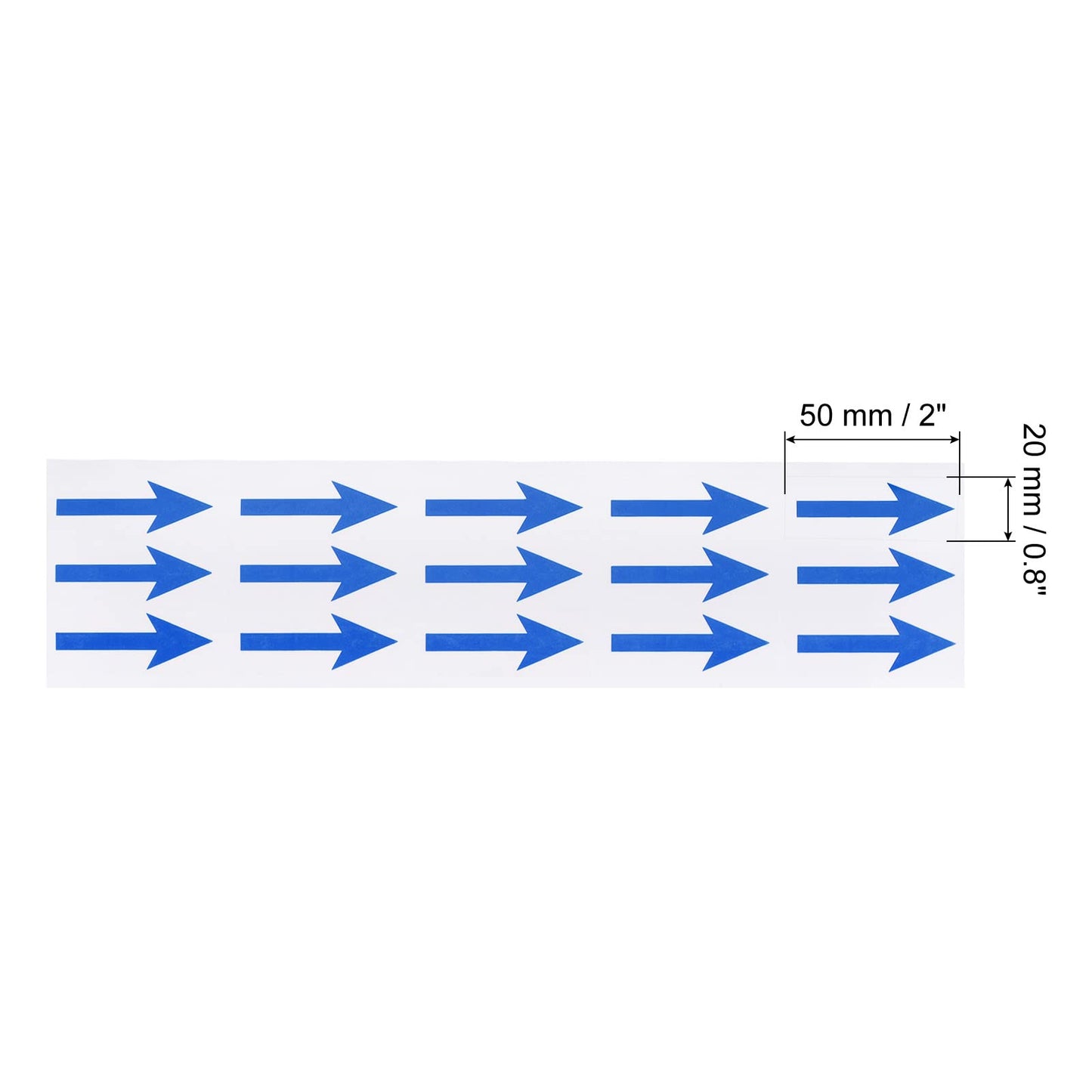 PATIKIL Small Arrow Stickers 2x0.8", 10 Sheet PET Self Adhesive Inspection Indicator Label for Industrial Work, Blue