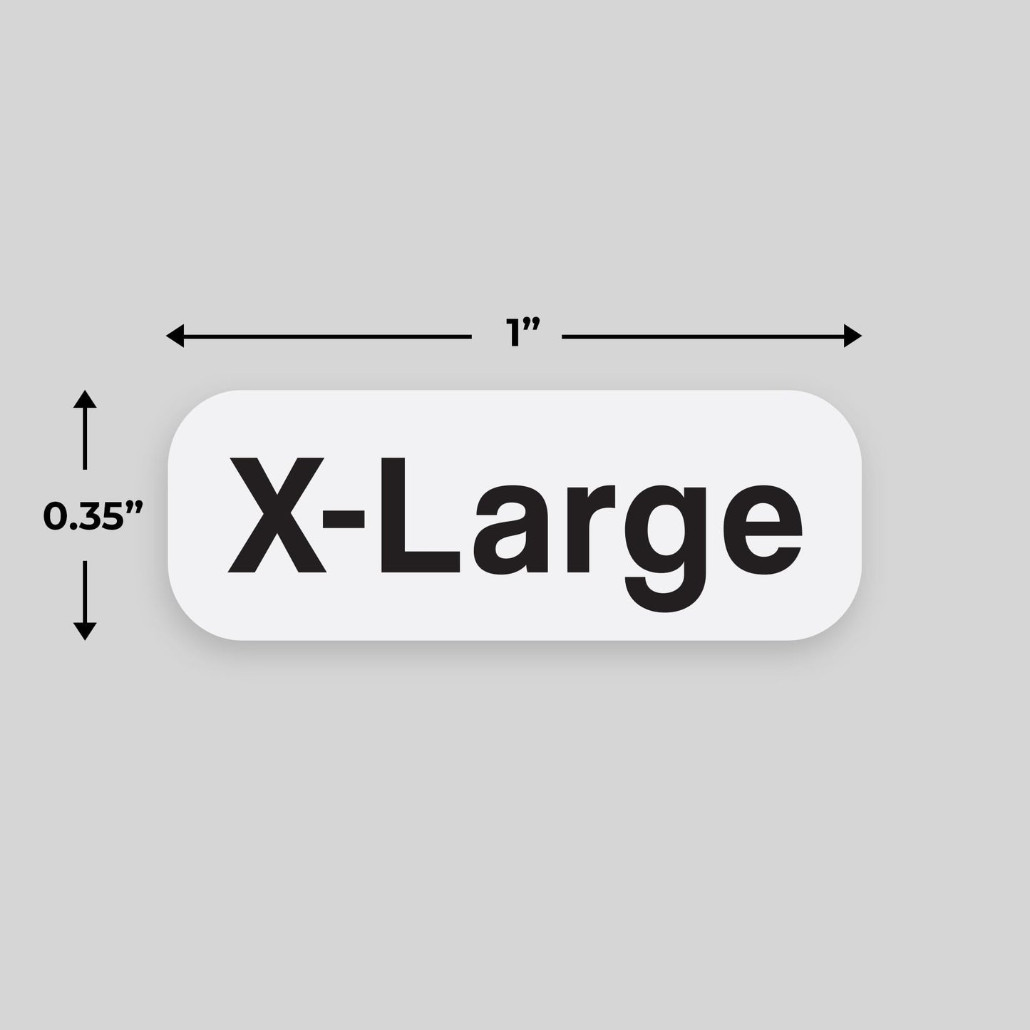 2500pcs XL Clothing Size Labels, 1" x 0.35" Labels, X-Large, 2500 Labels/Roll, Clear Clothing Size Sticker Labels for Shirts, Pants, Accessories, Retail Clothing
