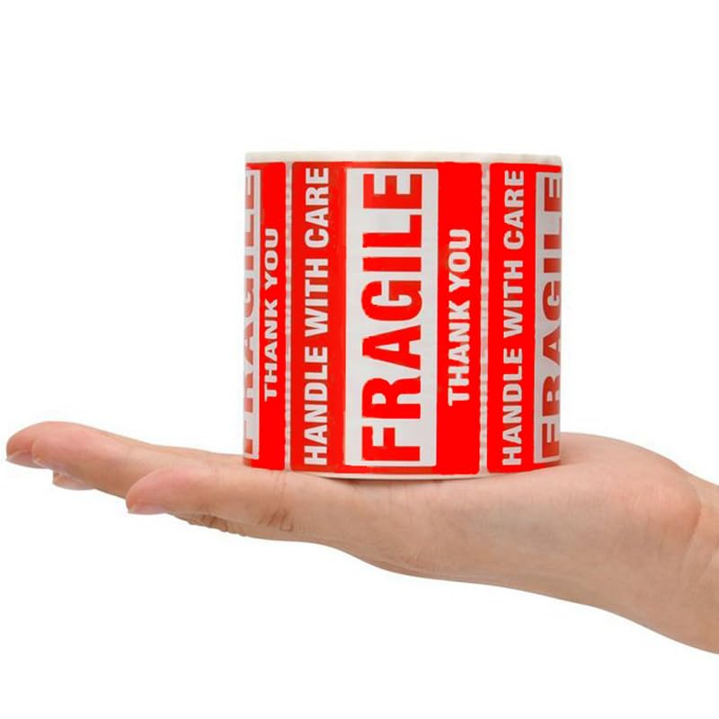 2" x 3" Fragile Stickers Handel with Care Warning Labels 500pcs Packing Shipping Labels