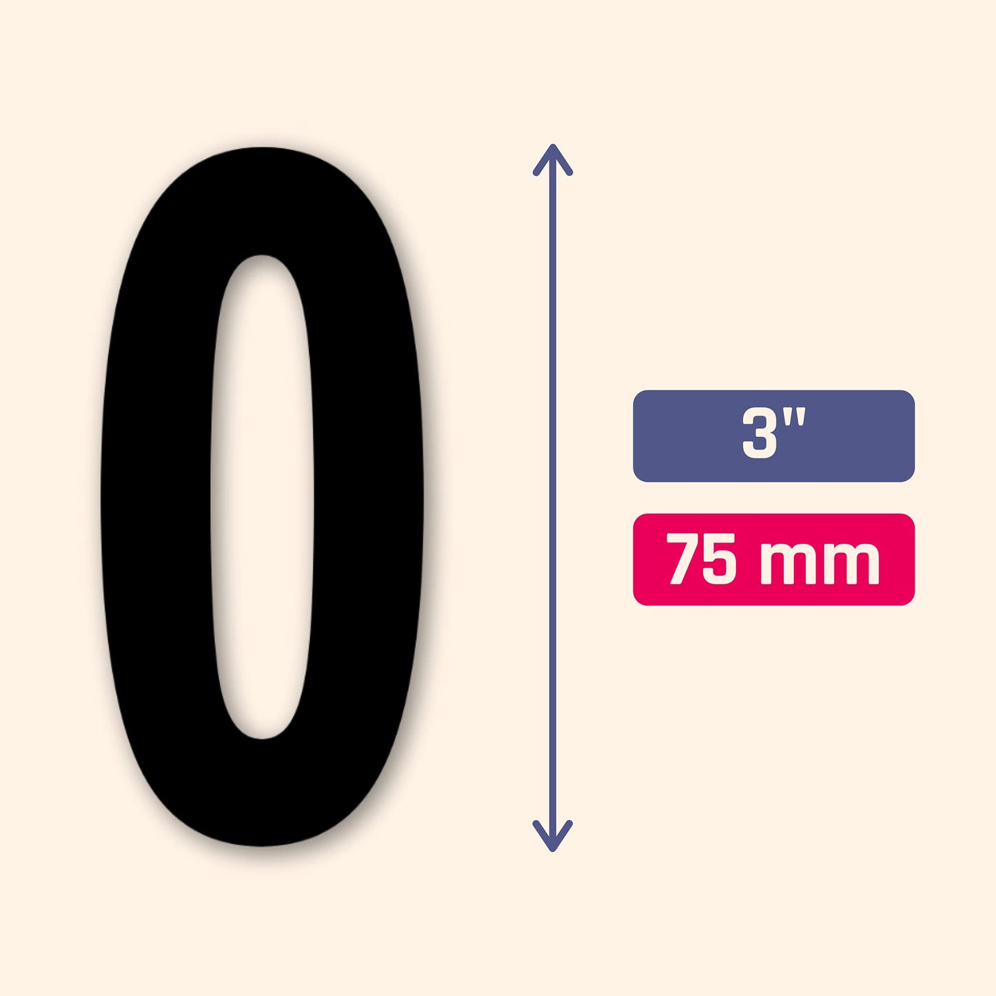 300 Pieces, 3" - Vinyl Stick on Numbers, Waterproof Number Stickers Labels - Black 3 inches