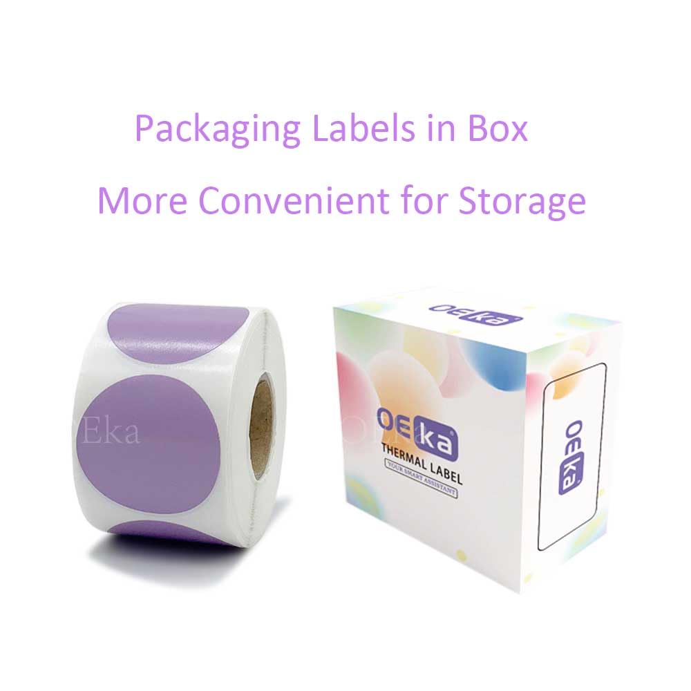 1.5 Inches Round Direct Thermal Labels Blank Shipping Labels Address Labels 500Pcs/Roll Compatible with Rollo & Zebra Desktop Printers(1 Roll, Purple) 1 ROLL