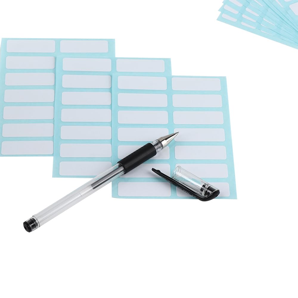 Vctitil 168pcs in 12Sheets Price Sticker Blank Note Labels Sticky Writable Labels Blank White Name Stickers for File Folders Envelopes School Office and Home