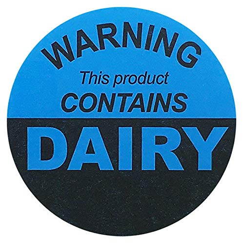 Warning This Product Contains Dairy Labels 1.5 Inch 500 Total Stickers