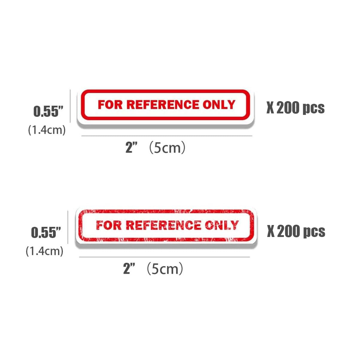 “for Reference ONLY” Waterproof Removable Label | Pack of 400 (Set A, 0.5 X 2) Set A "0.5 X 2 "