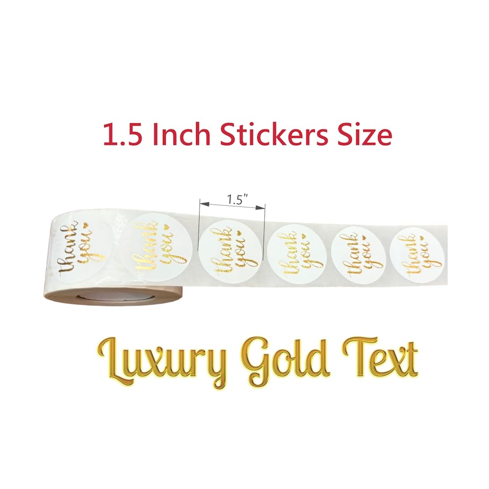 1.5 inch Thank You Sticker, 600 Pcs Roll. Sincere Gratitude Thank You Stickers Labels for Gift Wrapping, Invitations, Cards, Party Favors
