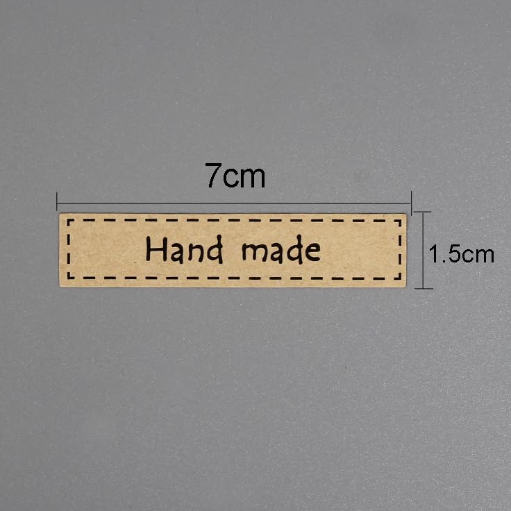 10 Sheets Hand Made Sealing Stickers Adhesive Kraft Paper Label Sticker Hand Made Envelopes Stickers Baking Labels Stickers for Cake Boxes DIY Craft Arts Handmade Baking, 2.75 x 0.59 Inch