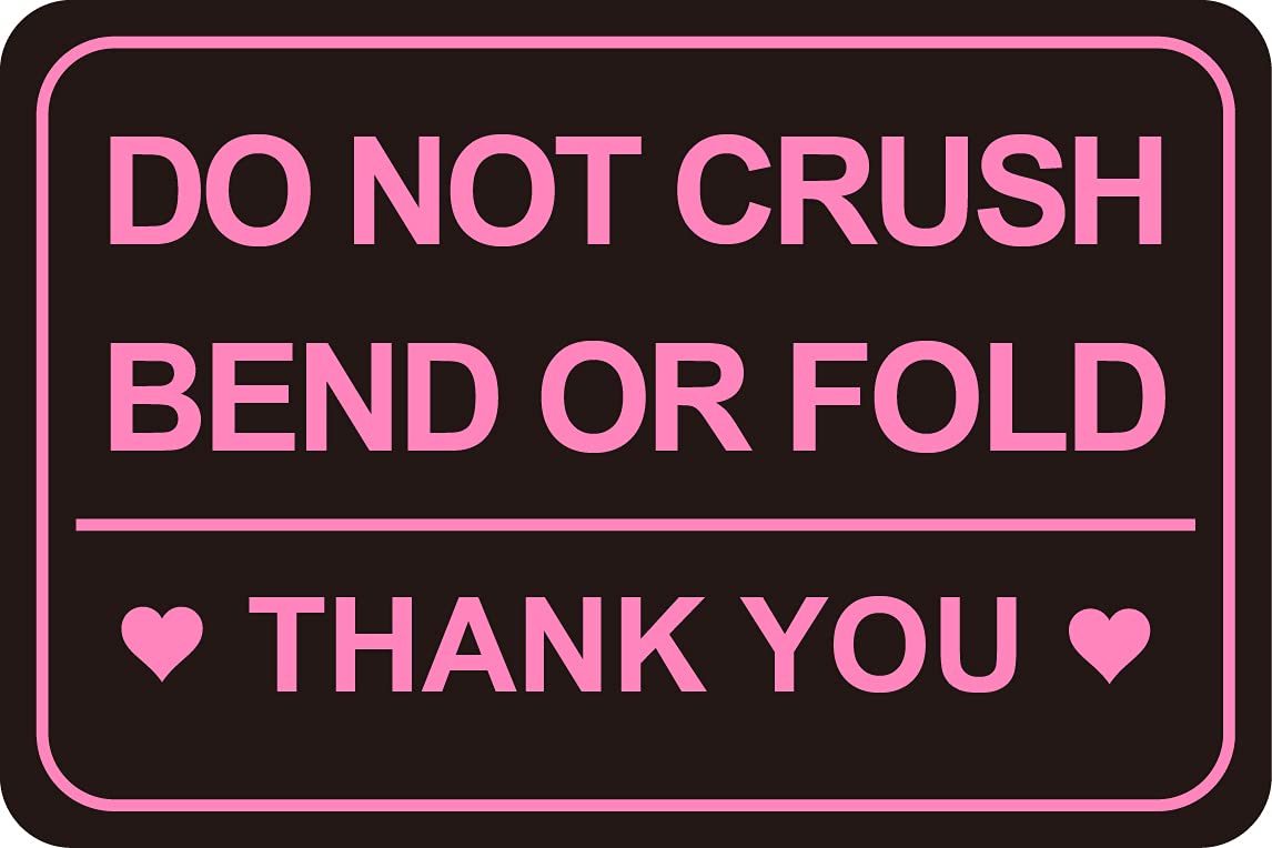 2x3 inch Black and Pink 200pcs Do not Crush Bend or Fold Shipping Stickers Labels