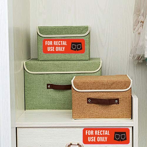 for Rectal Use Only Stickers / 1.5" x .375" Fluorescent Red Orange Stickers with Permanent Adhesive,500 Labels Per Roll