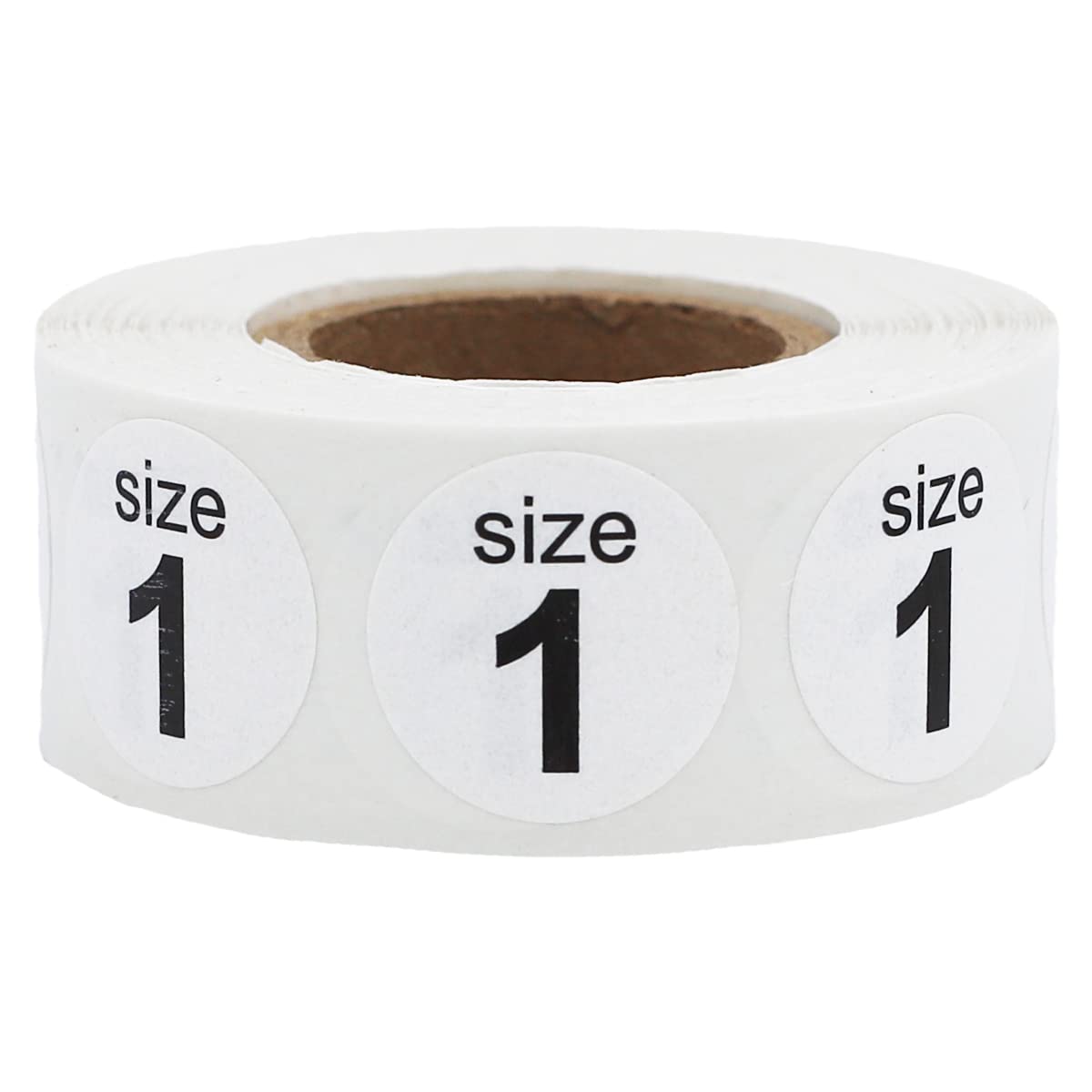 Shoe Size 1 White Stickers - 3/4 Inch Round, 500 Semi-Gloss Adhesive Labels Per Roll for Retail, Footwear Inventory, and Organization - Made in The USA White Size 1