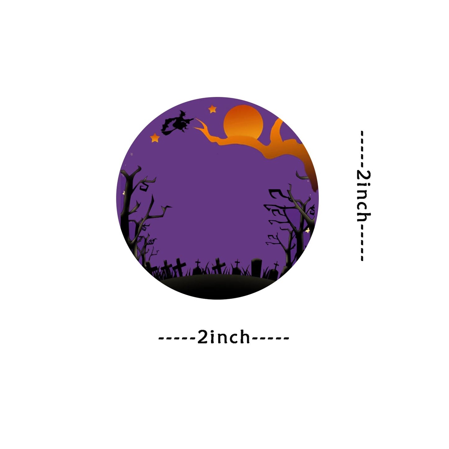 Thermal Label Stickers 2 inches Round Printable Halloween Thermal Labels for Packaging Self-Adhesive Name Price Label DIY Custom Logo Design 500Pcs