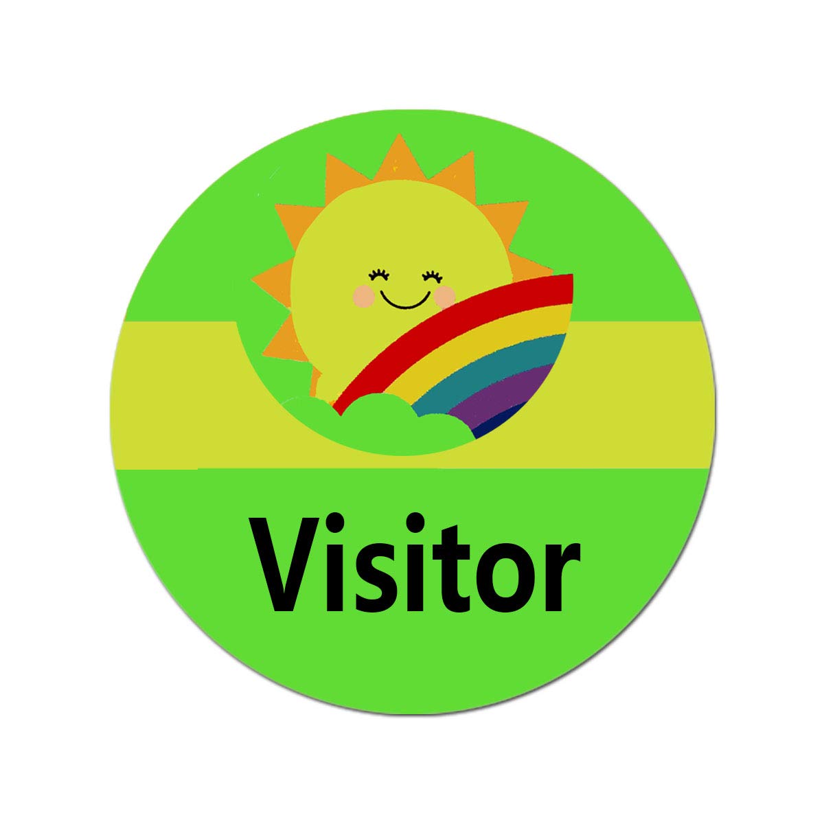 Remarkable Visitor Identification Labels Stickers,1.5 inch Sunshine Happy Face Visitor Identification Labels Stickers (500 Fluorescent Green Labels)