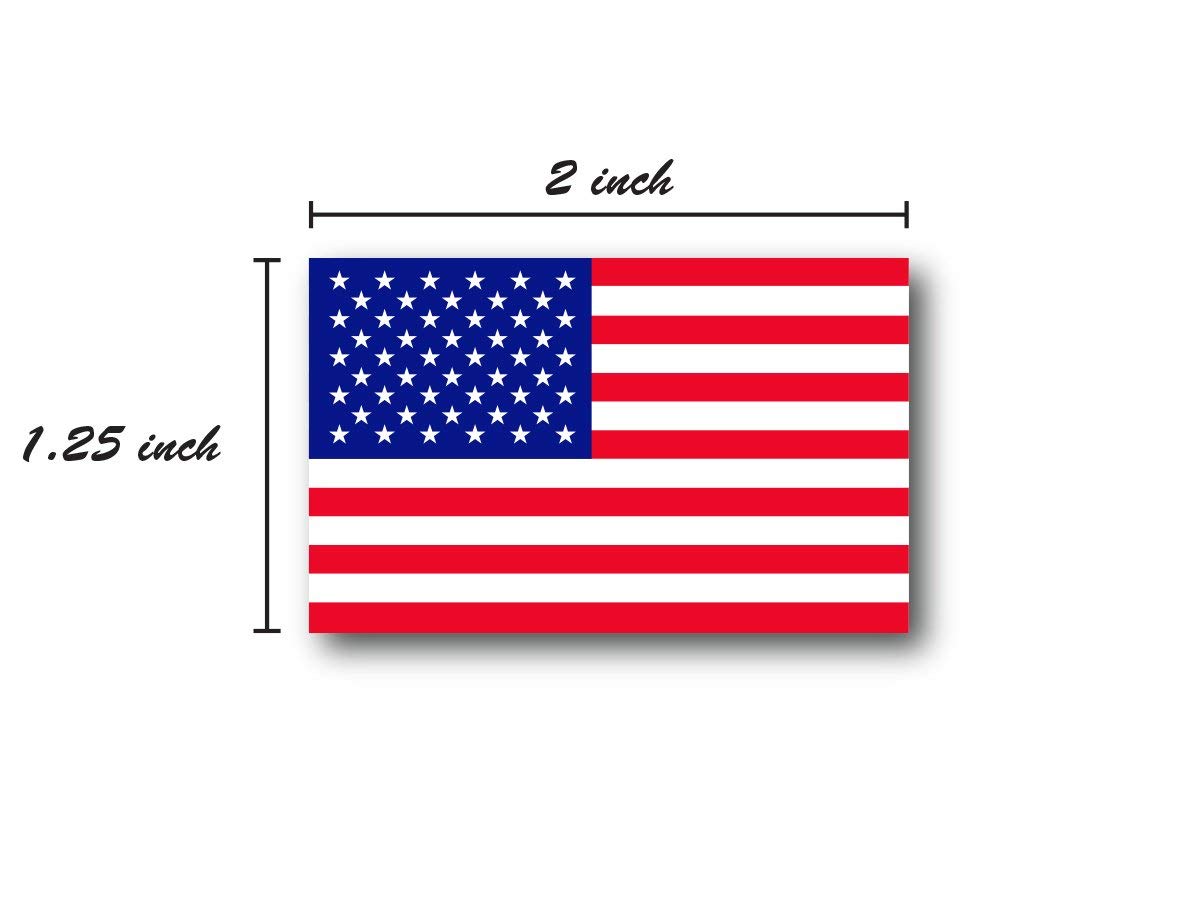 500 American Flag Stickers / 1.25" x 2.125" USA Patriotic Stickers/Perforated Patriotic United States Flag Sticker Roll/Made in The USA Everyday