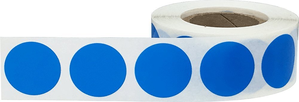 Blue 3/4" Inch Transparent Color Coding Labels, 500 Total Adhesive Stickers On A Roll, Ideal for Planners, Journals, Mailing Seals and Crafting Ideas Blue