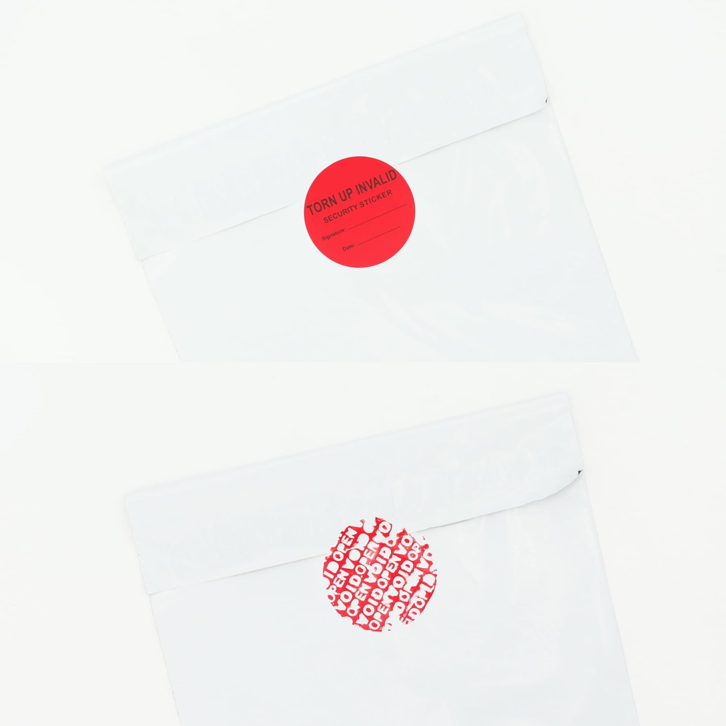 100Pcs Tamper Evident Security Stickers Diameter 2 inch Round Red Complete Transfer Tamper Proof Labels Safety Torn up Invalid Seals Tape (Red)