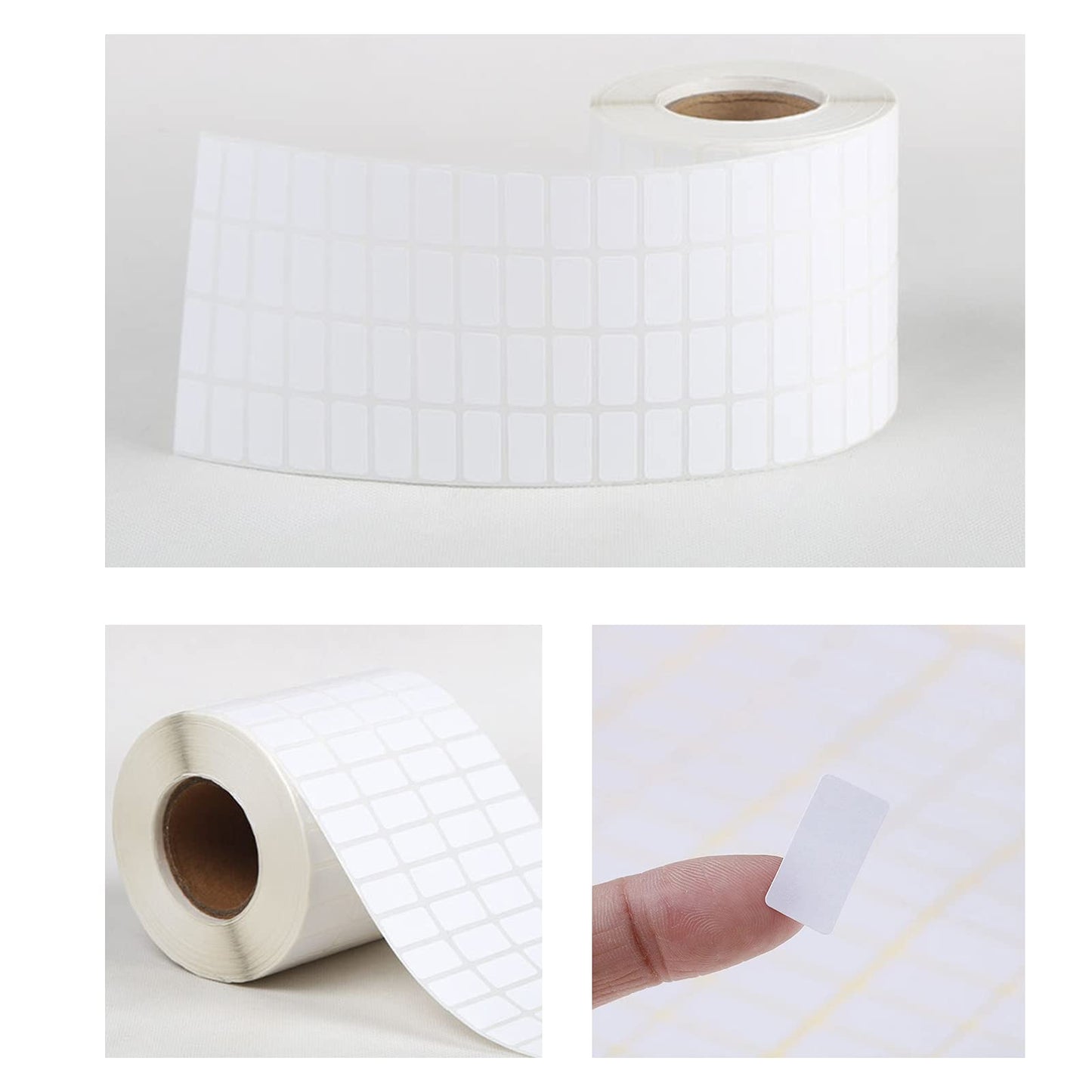 10000Pcs Storage Container Labels Sticker Premium Adhesive Small Labels Writable Rectangle White Stickers