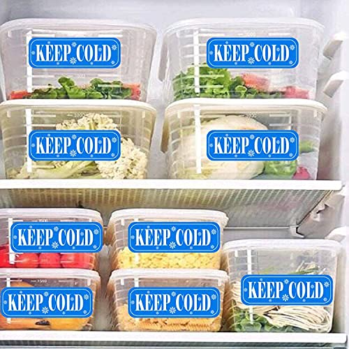 YOUOK Rectangle Keep Refrigerated Stickers Waterproof 0.5 X 1.5 Inch Fluorescent Blue Keep Refrigerated Food Packaging Warning Labels 500 Adhesive Labels (Blue, 0.5 X 1.5)