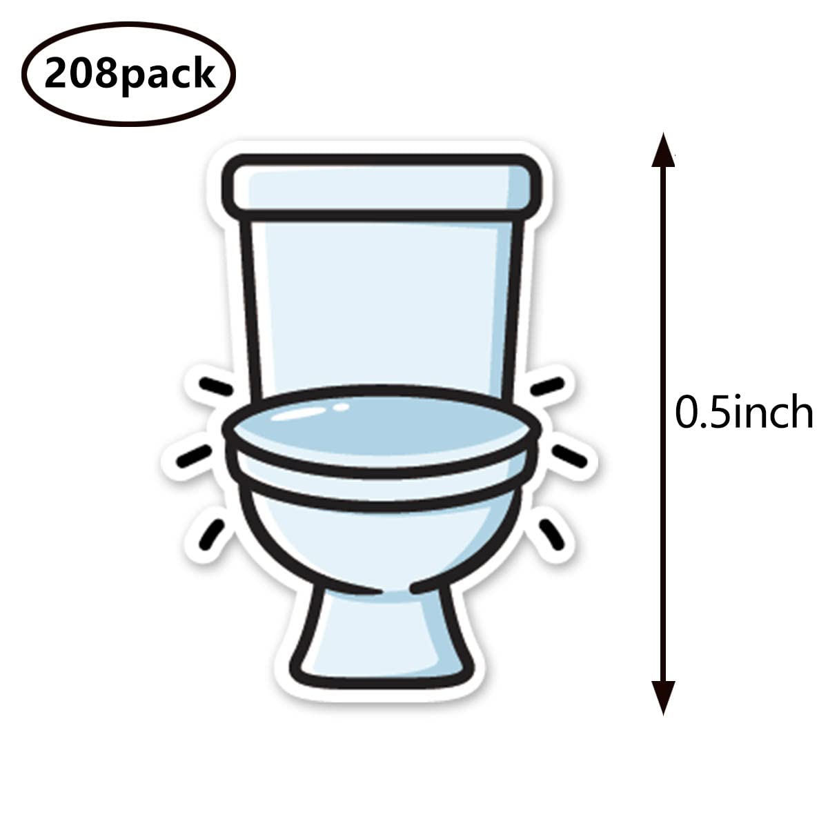 Toilet Planner Stickers, 0.5inch Chore Cleaning Scrapbooking Arts Calendar Kids Crafting 208-Pack