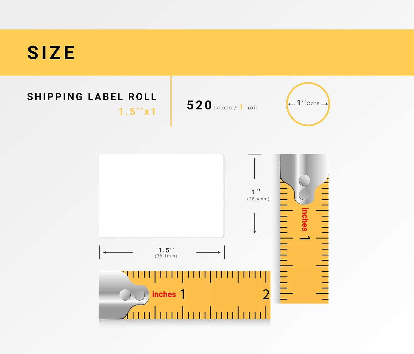 Zebra/Eltron Compatible 1.5 x 1 Direct Thermal Labels (1-1/2" x 1") ONE (1) Roll; 520 1.5x1 Labels Per Roll BPA Free!