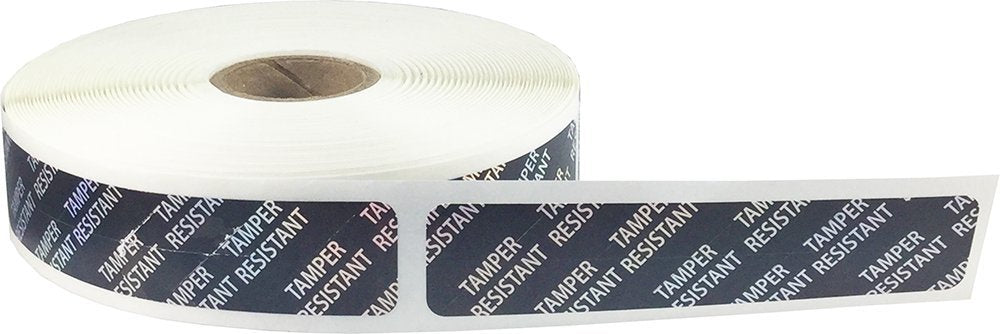 Tamper-Resistant Metallic Labels, 0.75" x 3.5" Adhesive Stickers, 500-Pack Black Metalized