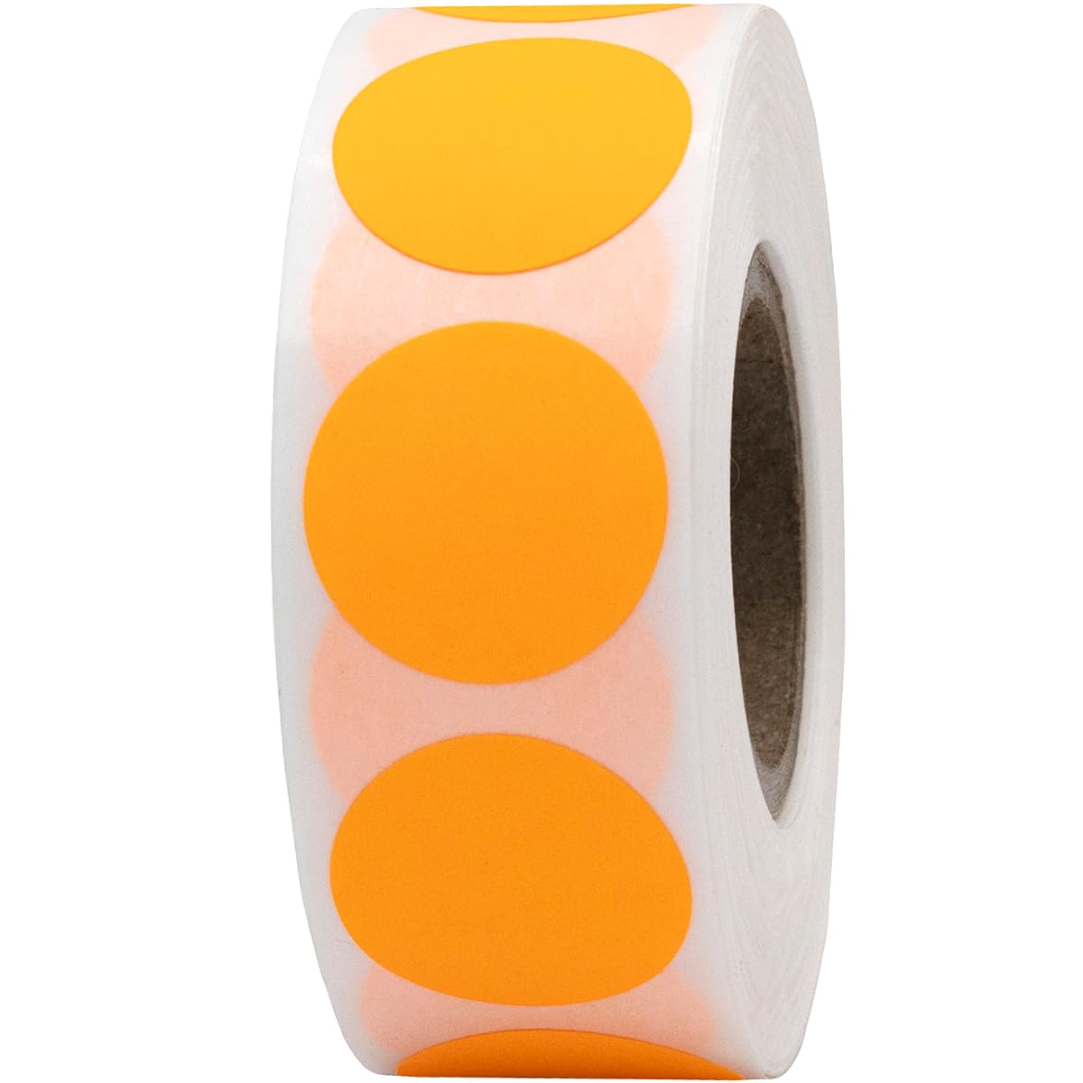 Fluorescent Dot Stickers, 3/4 Inch Round, 500 Labels per Roll - Bright, Permanent Adhesive, Eco-Friendly Print for Organizing, Marking, and Decorating