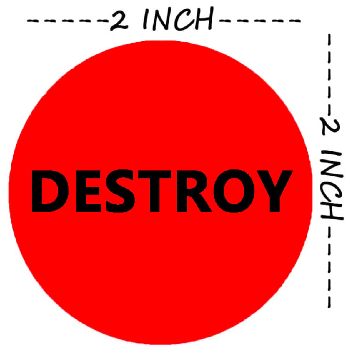 Destroy Stickers Labels, 2 Inch Adhesive Color Coding Labels for Inventory Control,Handling,Shipping.(500 Pcs)