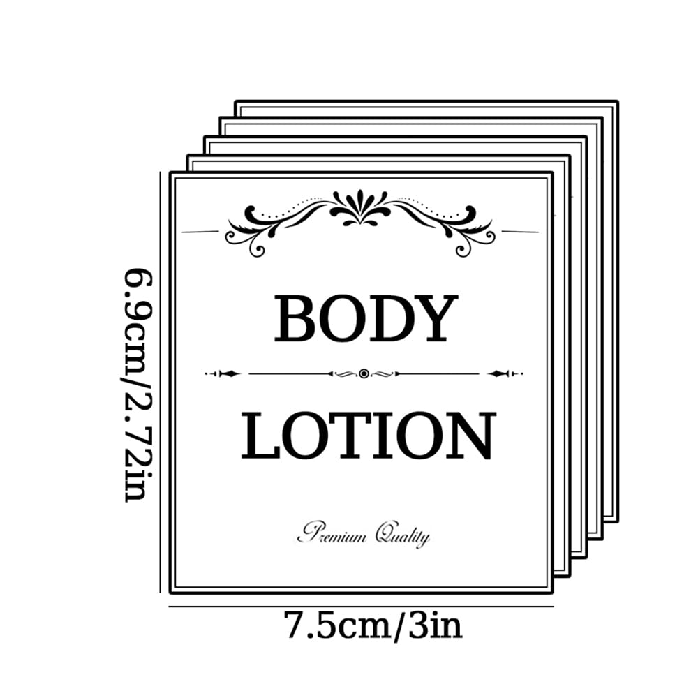 Printed Bathroom Labels Set 24PCS Waterproof Refillable Bottles Stickers for Dish Soap Body Wash Conditioner Shampoo Display White-Style B