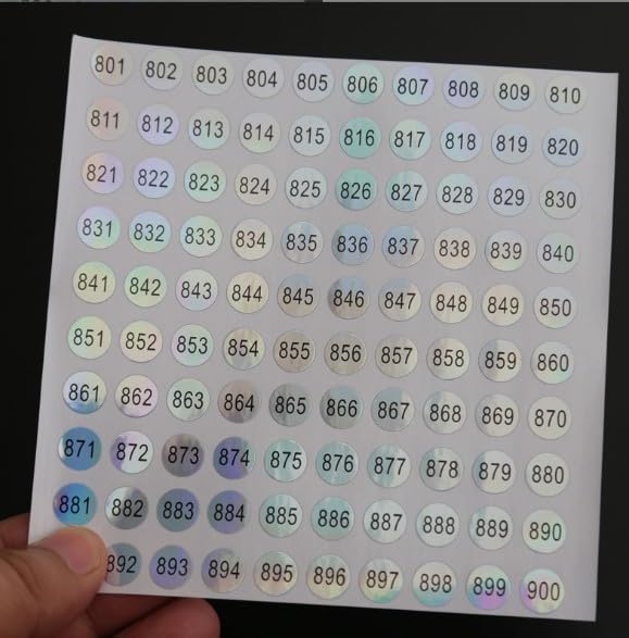 1000Pcs Multicolor Number Stickers 10mm Round Reflective Laser Number Labels Self Adhesive Inventory Organizing Sticker for DIY Craft Marking Numbering Manicure Tool Labels and Stickers(1to1000)