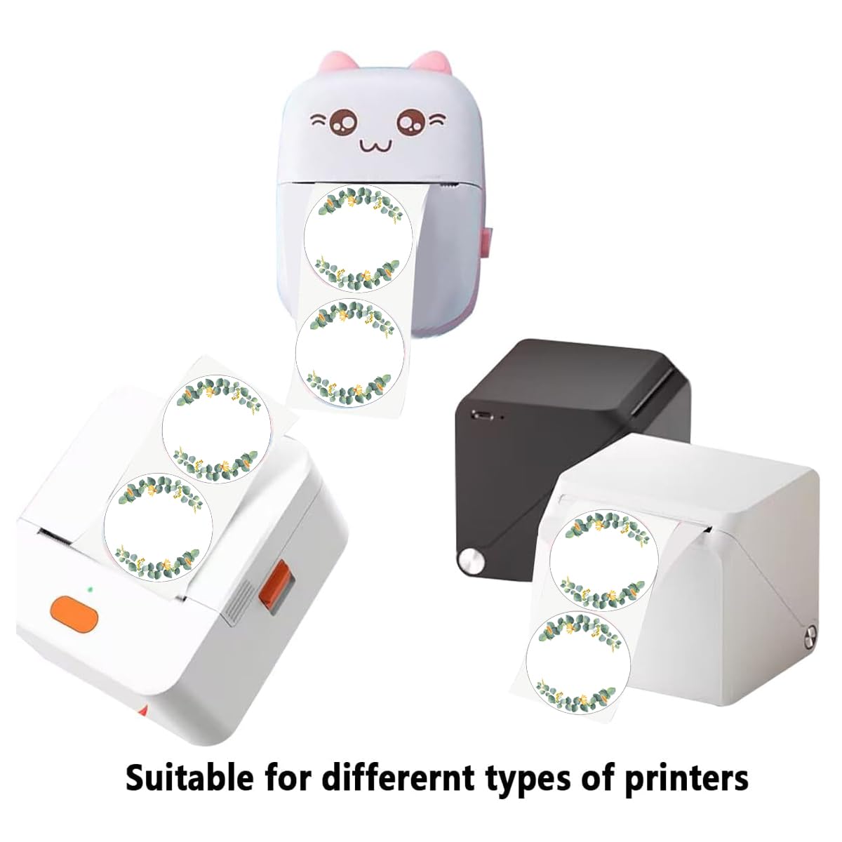 Thermal Sticker Labels,2 Inch Self-Adhesive Round Direct Thermal Labels,Thermal Printer Label,Multi-Purpose Roll Thermal Stickers for Business,Address,Name/Price Tag,500 Pcs