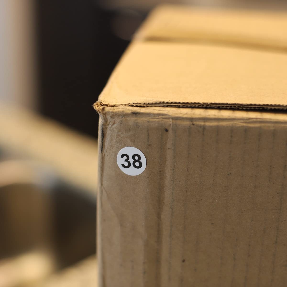White with Black Number 38 Circle Dot Stickers, 3/4 Inch Round, 500 Labels on a Roll for Organization and Inventory - Semi-Gloss Finish - Made in The USA #38
