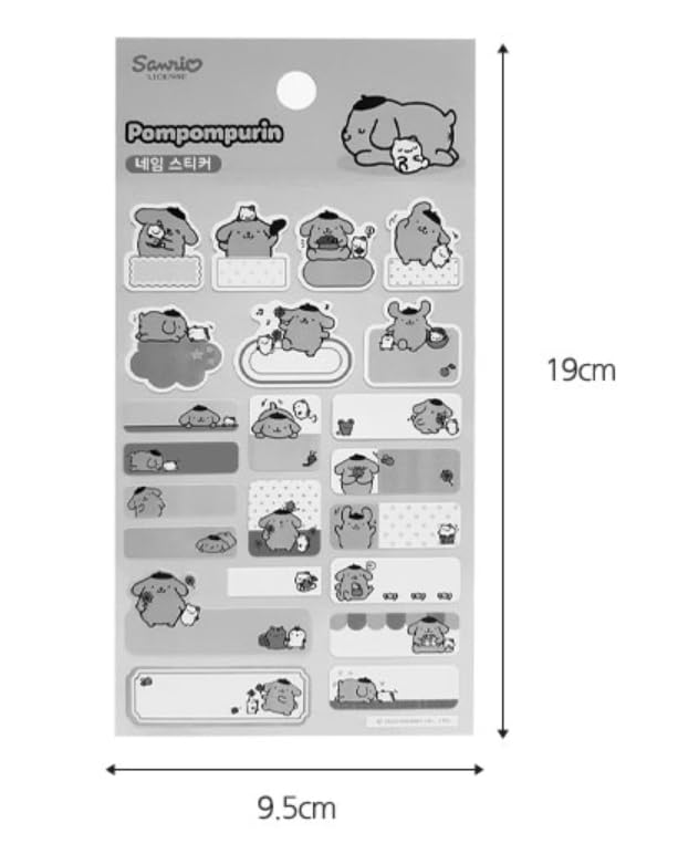 Pompompurin's Officially Licensed Name Stickers for Labeling Items - 2 Sheets - 44 Stickers