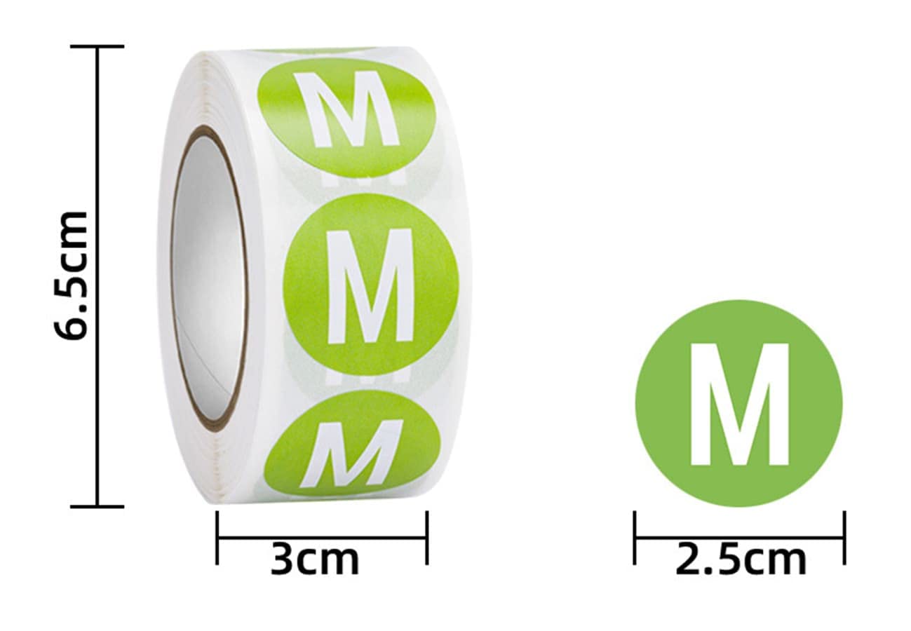 3500 Pcs Clothing Size Sticker, Round Sticker Labels 7 Rolls, 1 inch Round Coded Self Adhesive Labels for Clothes Shirt Skirt Retail (XS, S, M, L, XL, XXL,XXXL