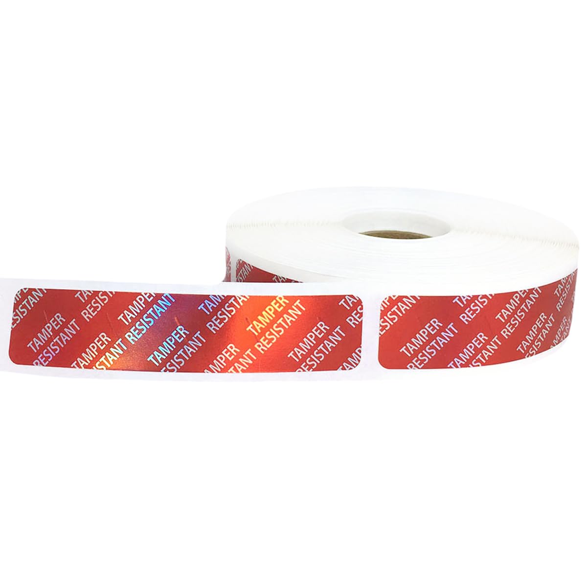Tamper-Resistant Red Metallic Labels, 0.75" x 3.5" Adhesive Stickers, 500-Pack Red Metalized