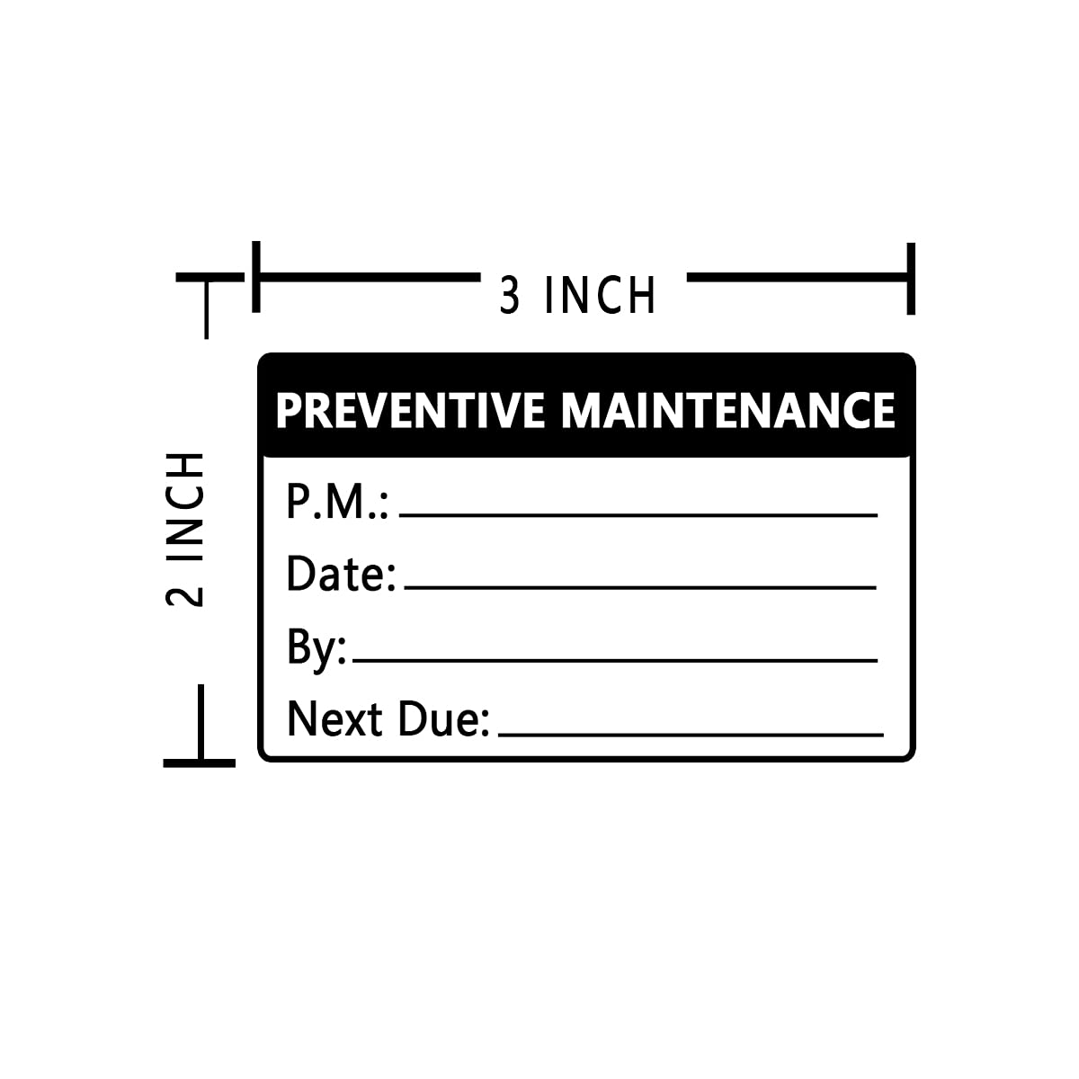 Top label Preventative Maintenance Stickers,3x2 Inch Adhesive Vinyl Labels,200 Pcs Per Pack
