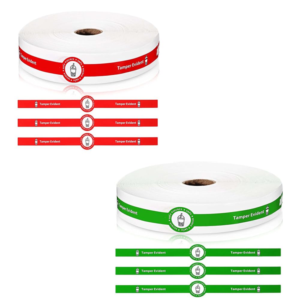 Tamper Evident Seal Stickers Safe Secure Drink Label Stickers 1" x 9" Tamper Proof Tape Food Delivery Sealed for Drink Food Coffee Milk Tea Ice Cream 200PCS