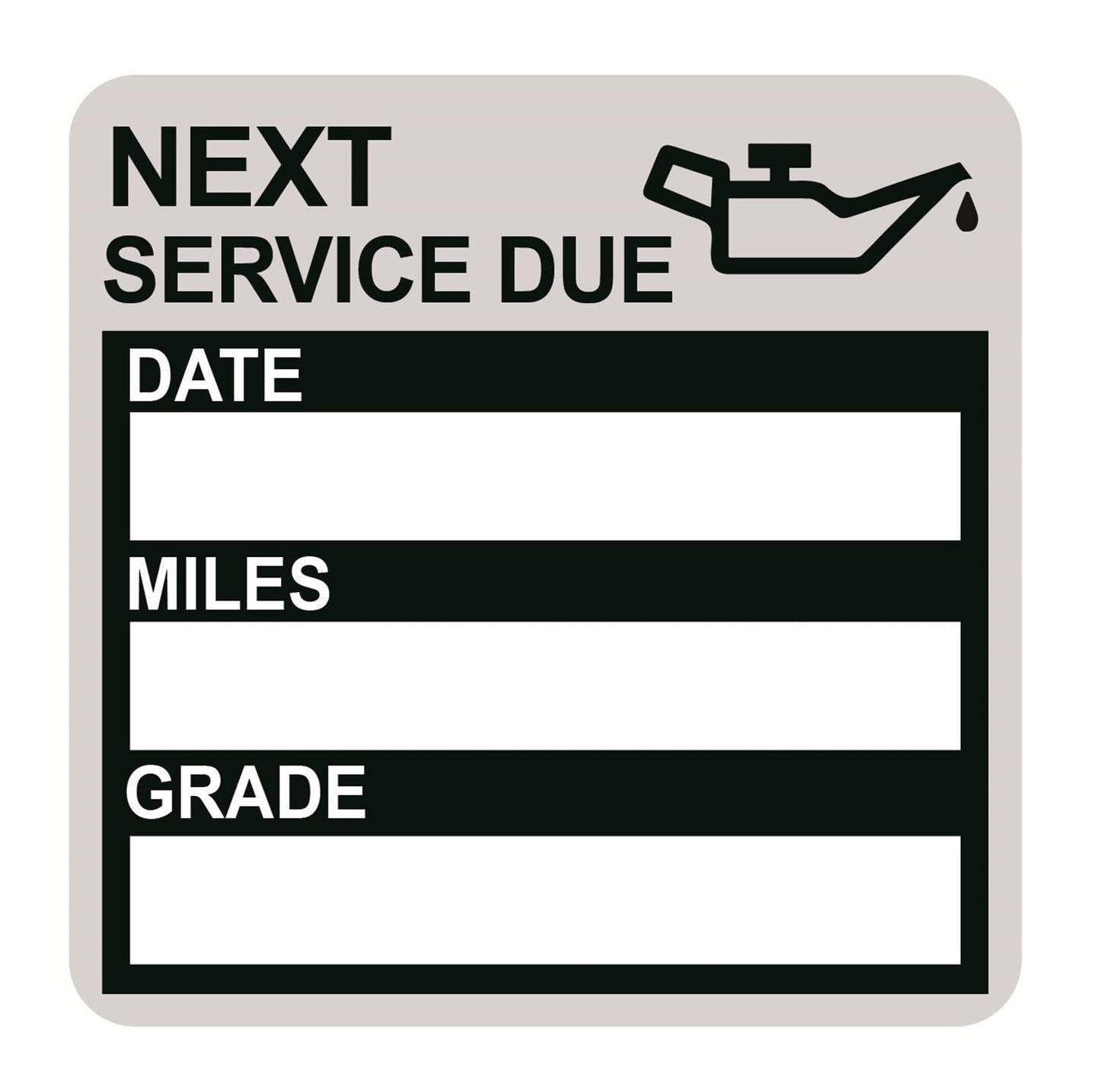 Oil Change Sticker Static Cling, 2inch 60pcs Black Oil Change Remind Sticker with No Residue
