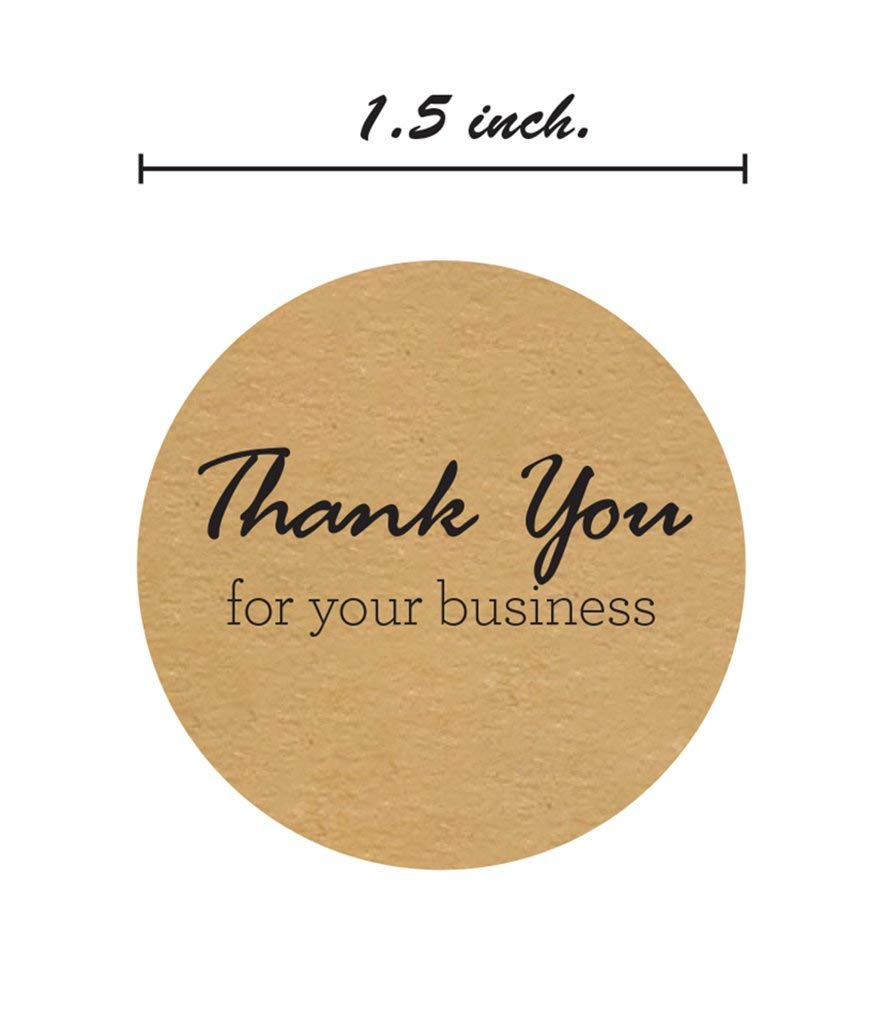 1.5" Round Kraft Thank You for Your Business Stickers/500 Labels Per Roll Simple Kraft