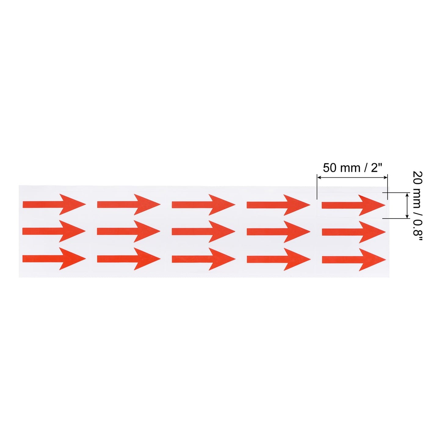 PATIKIL Small Arrow Stickers 2x0.8", 4 Sheet PET Self Adhesive Inspection Indicator Label for Industrial Work, Red