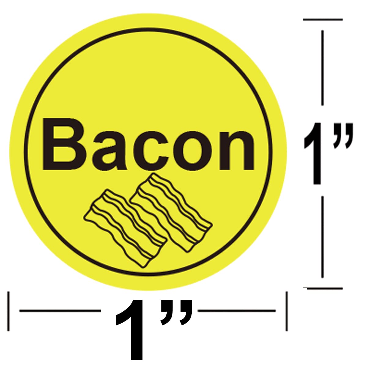 Bacon Stickers Bacon Deli Labels 1 Inch Food Rotation Retail Package Stickers Roll 500 Pcs Adhesive Labels 1In