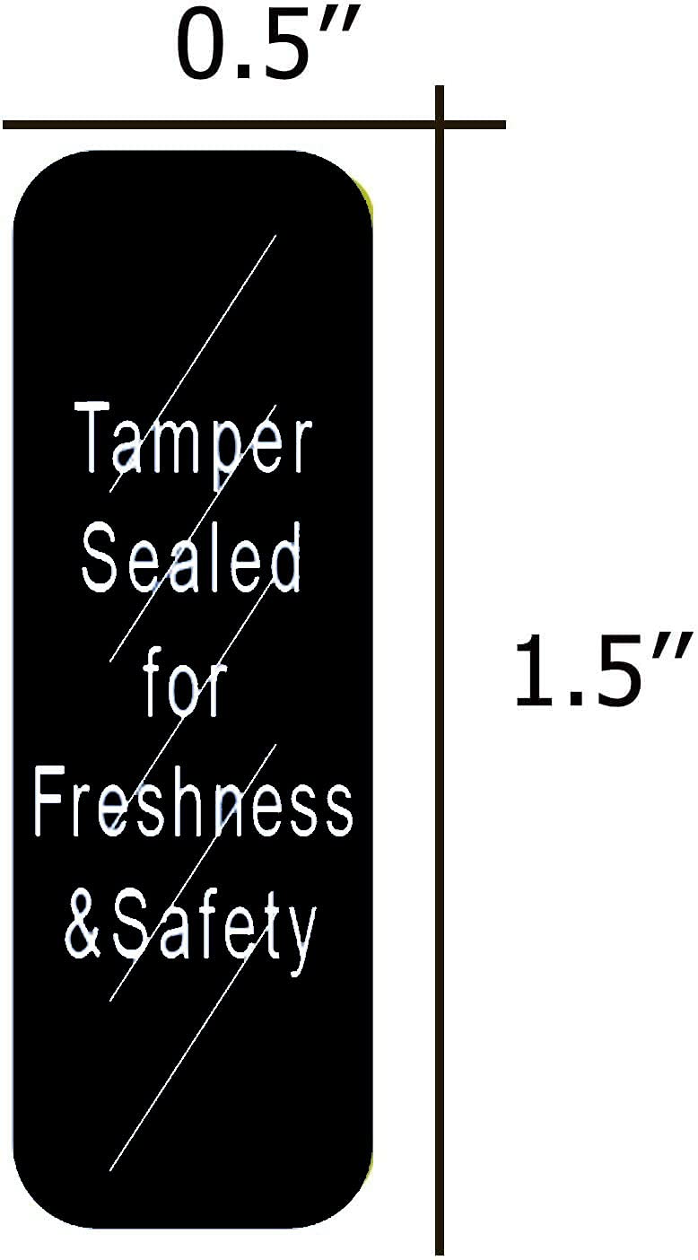 Tamper-Evident Food Sealed for Freshness and Safety Stickers,0.5 x 1.5 Inch Tamper Proof Sealed for Freshness Stickers Help Increase Security During Delivery (500 Pcs) (Black) Black