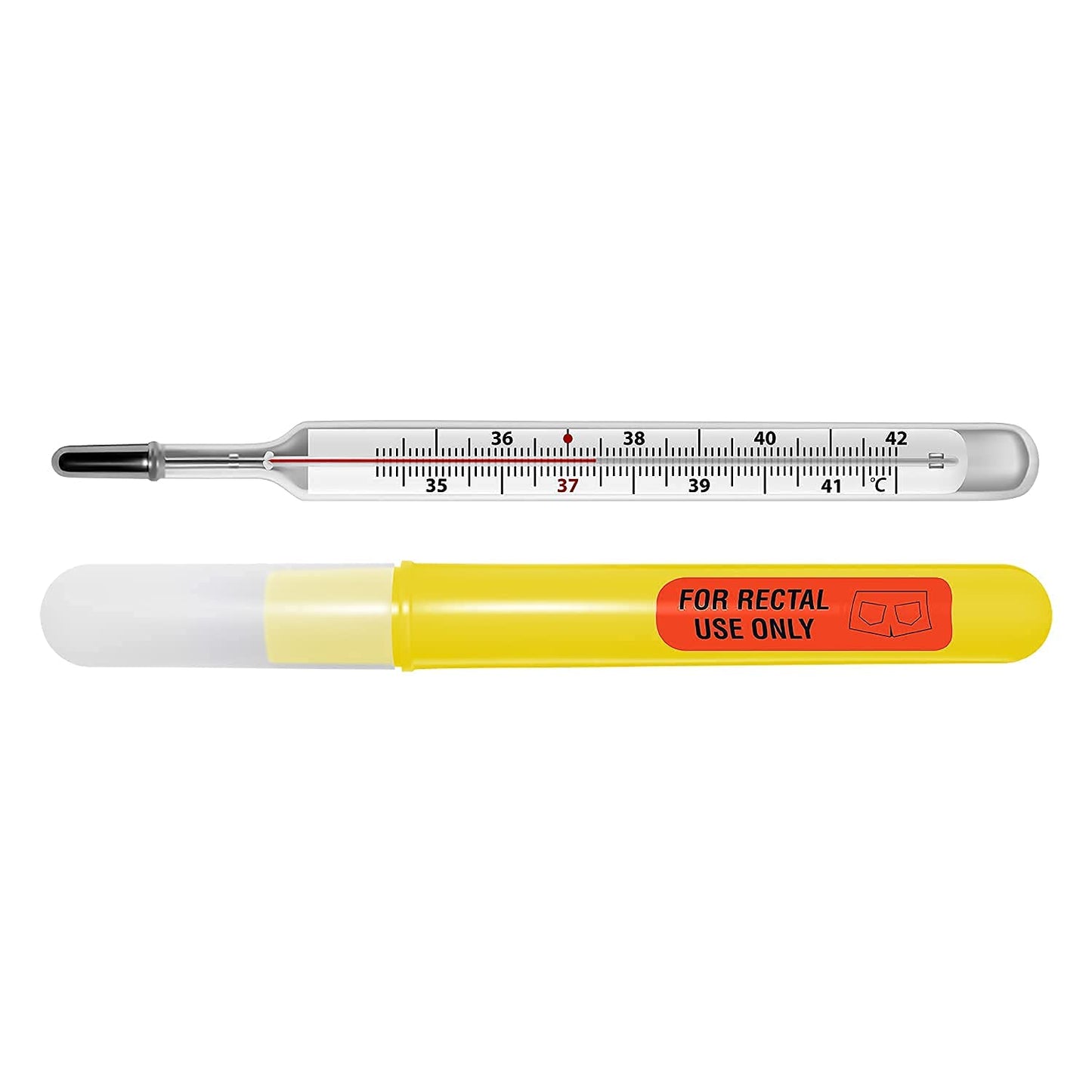 Red for Rectal Use Only Stickers / 500 Small Labels / 0.375" x 1.5" Fluorescent Red Permanent Adhesive Sticker