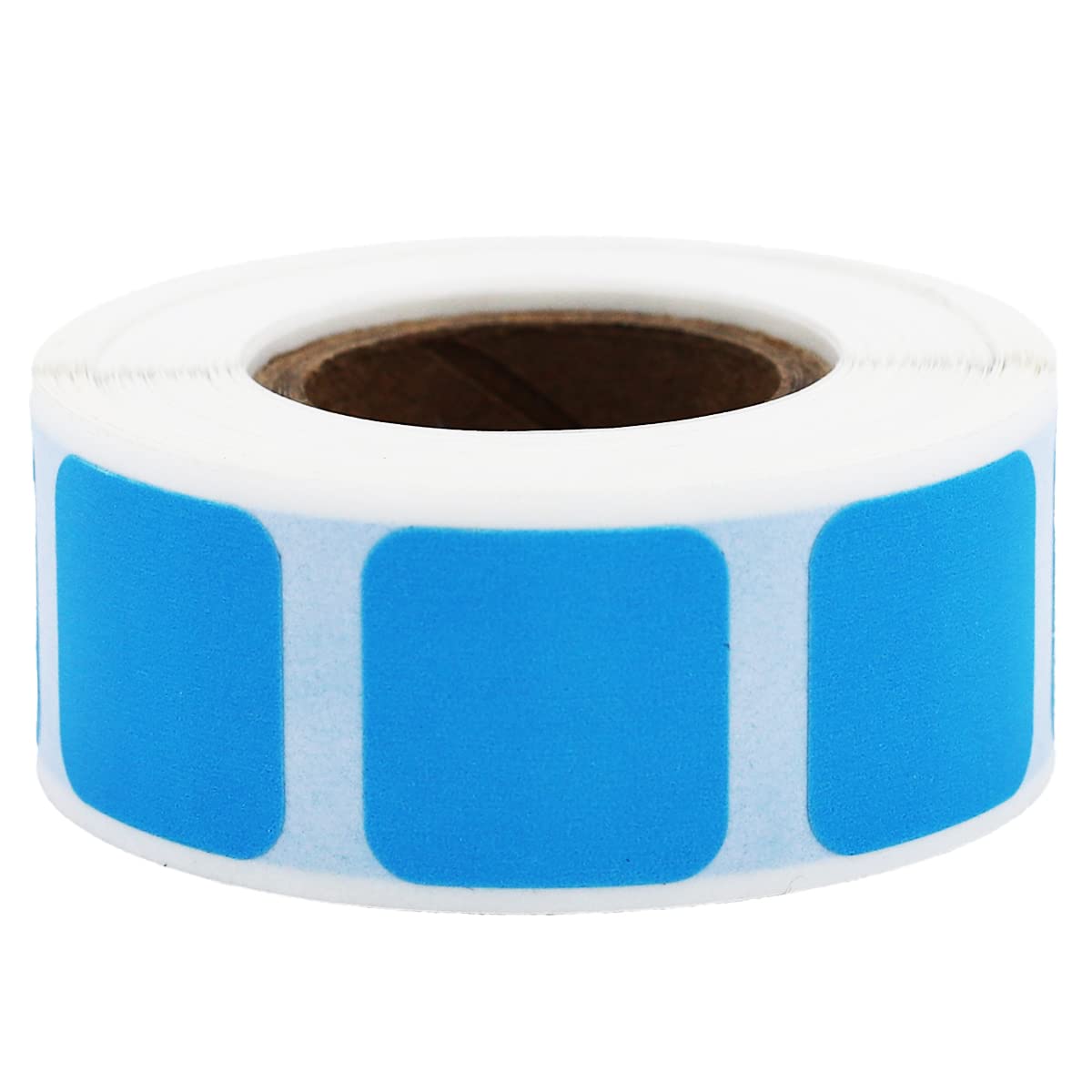 Light Blue Square Color Coding Labels - 3/4 Inch Vibrant Square Dots, 500 Total Adhesive Stickers on a Roll for Inventory and Organization - Made in The USA Light Blue