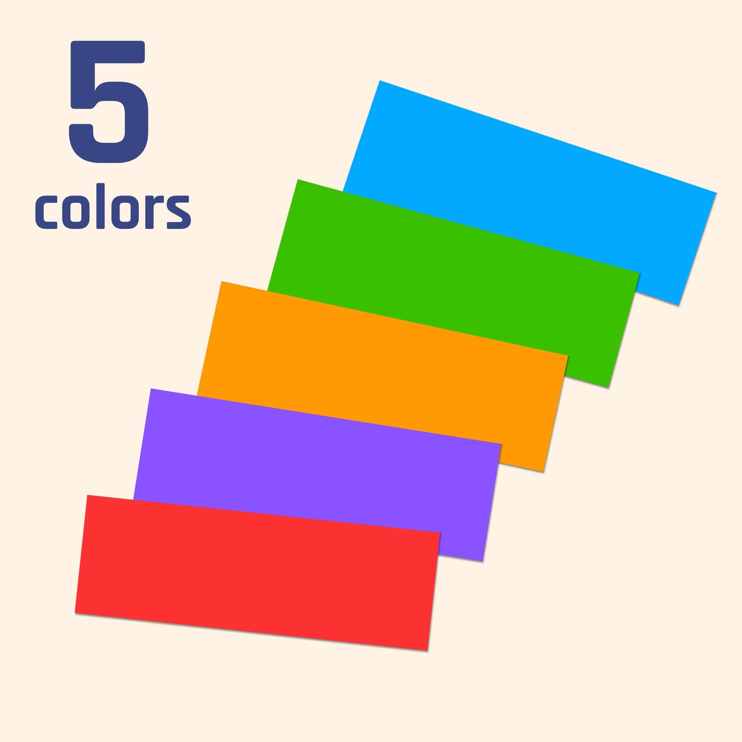 500 Pack, 3" x 1" - Colored Labels Stickers, 5 Colors
