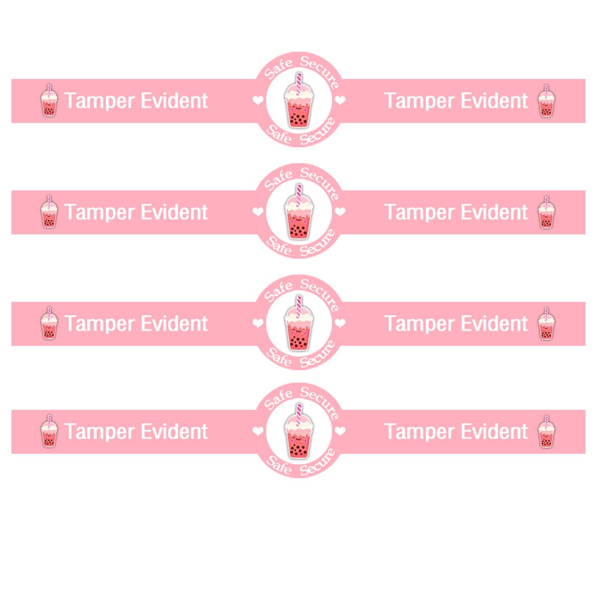 Safe Secure Tamper Evident Seals Stickers for Drink Lids,1" x 9" Tamper Proof Sticker Food Delivery Stickers Sealed for Freshness Labels Drink Food Coffee Milk Tea Ice Cream Seal Sticker,500 Pcs